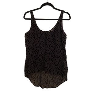 Black Velvet Burnout Dots tank. Sz S